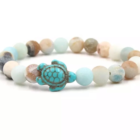💙💎GRATEFUL💙MAKER💎💙 Jewelry - NEW!💙💎AMAZONITE & SEA TURTLE! BEAD BRACELET!💎💙
